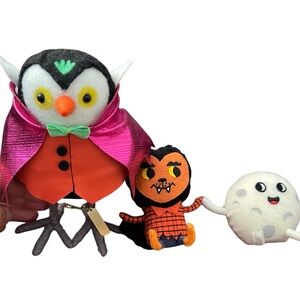 Halloween Plush Toy Set - Black, Orange, White